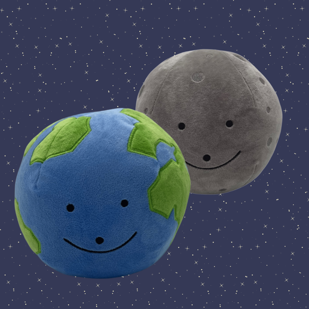 Earth Moon reversible plush soft toy